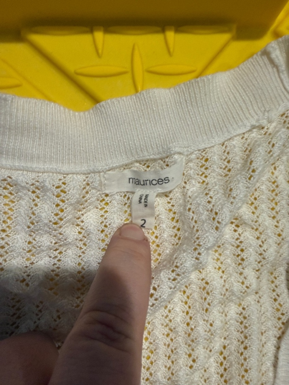 White Knit Crochet Maurice’s Shrug - Picture 3 of 3